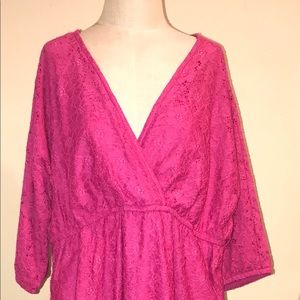 Torrid size 2 Pink Lace dress with pockets